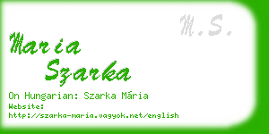 maria szarka business card
